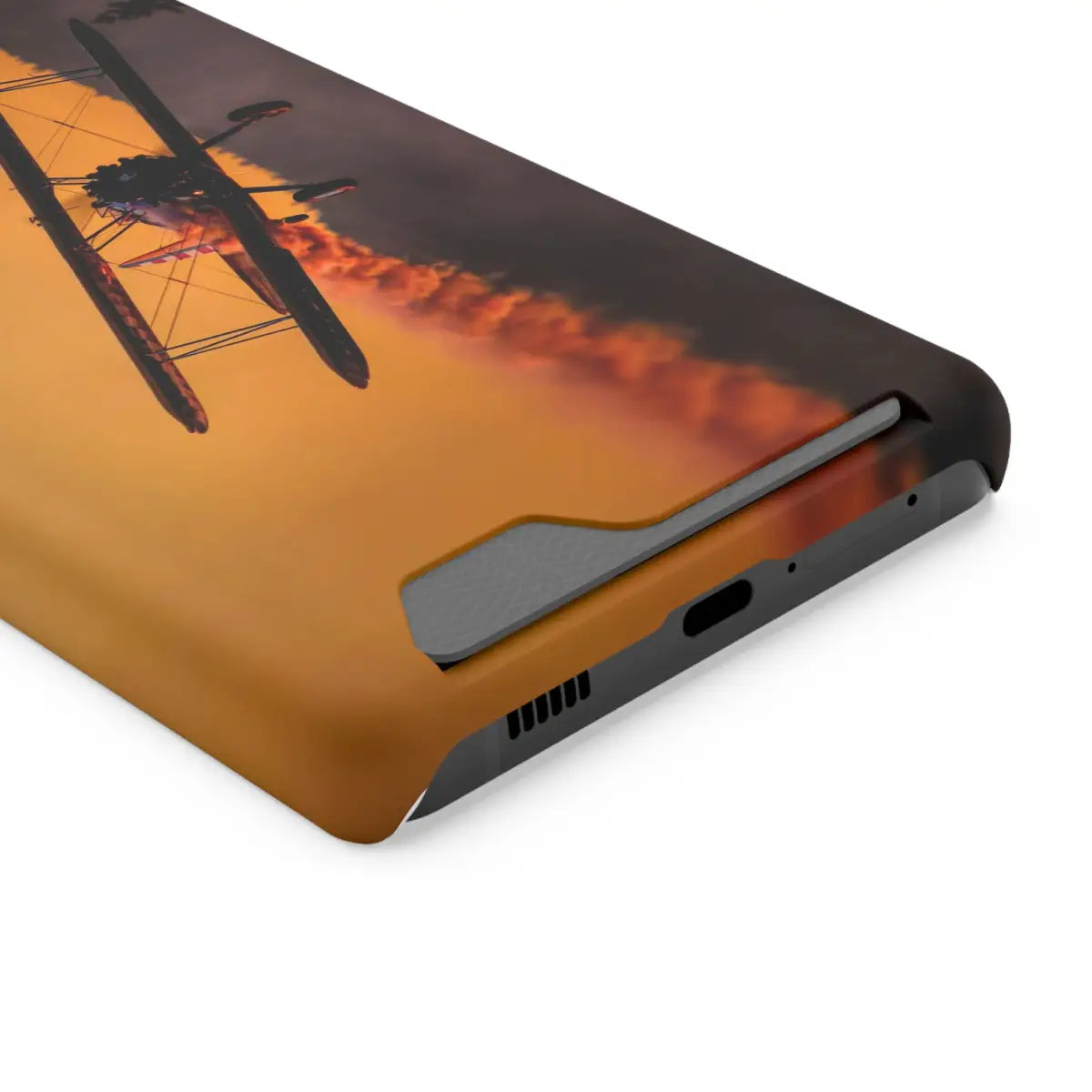 Vintage Sunset Steareman Aviation Phone Case with Card Holder - Perfect for Pilots and Travel Enthusiasts - Gifts