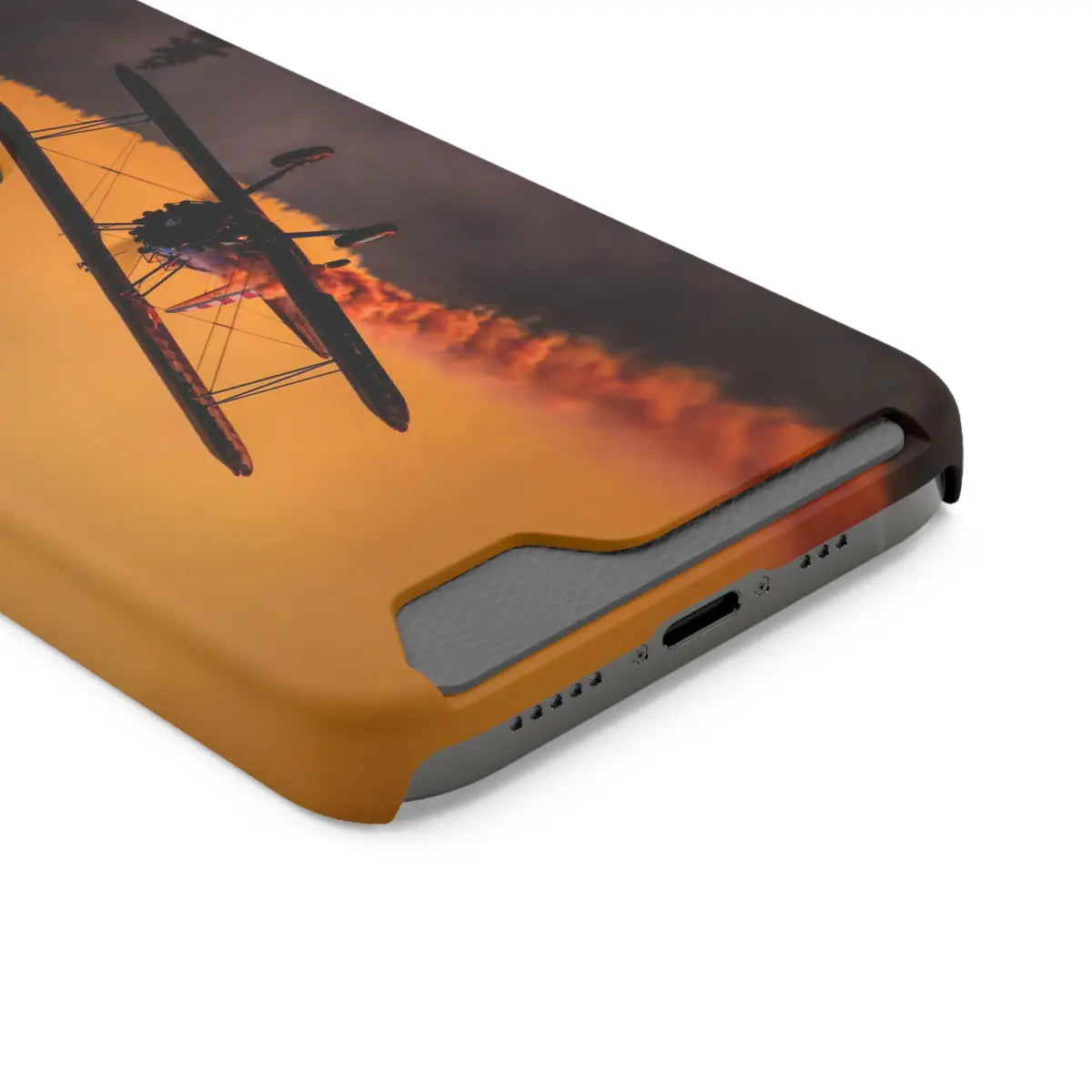 Vintage Sunset Steareman Aviation Phone Case with Card Holder - Perfect for Pilots and Travel Enthusiasts - Gifts