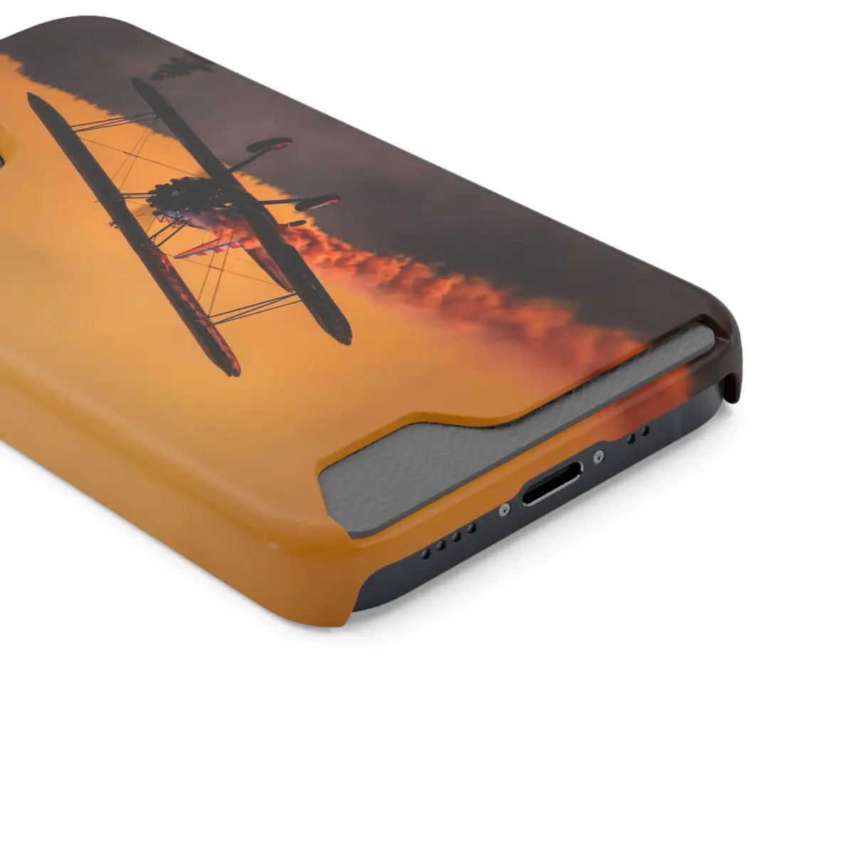 Vintage Sunset Steareman Aviation Phone Case with Card Holder - Perfect for Pilots and Travel Enthusiasts - Gifts