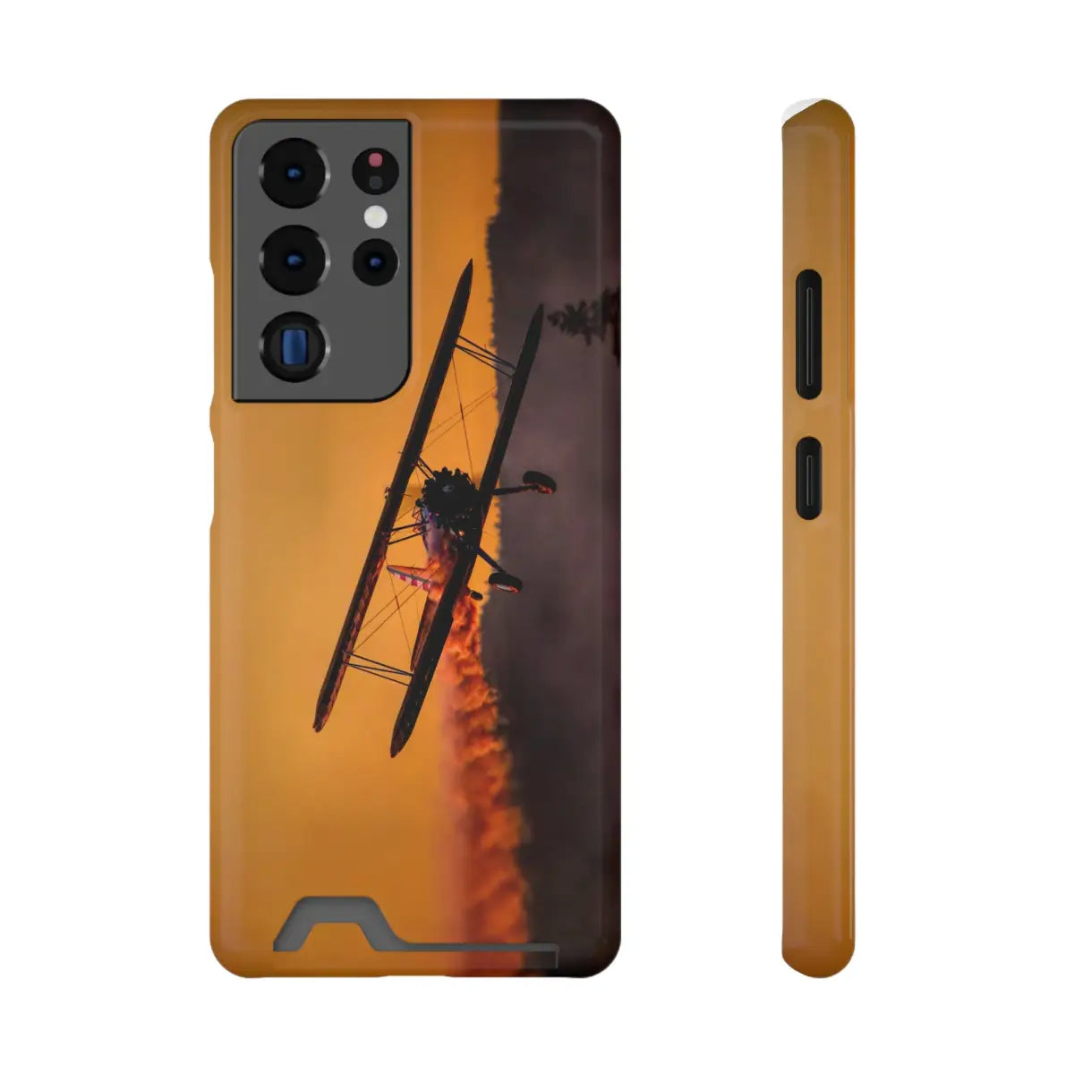 Vintage Sunset Steareman Aviation Phone Case with Card Holder - Perfect for Pilots and Travel Enthusiasts - Gifts