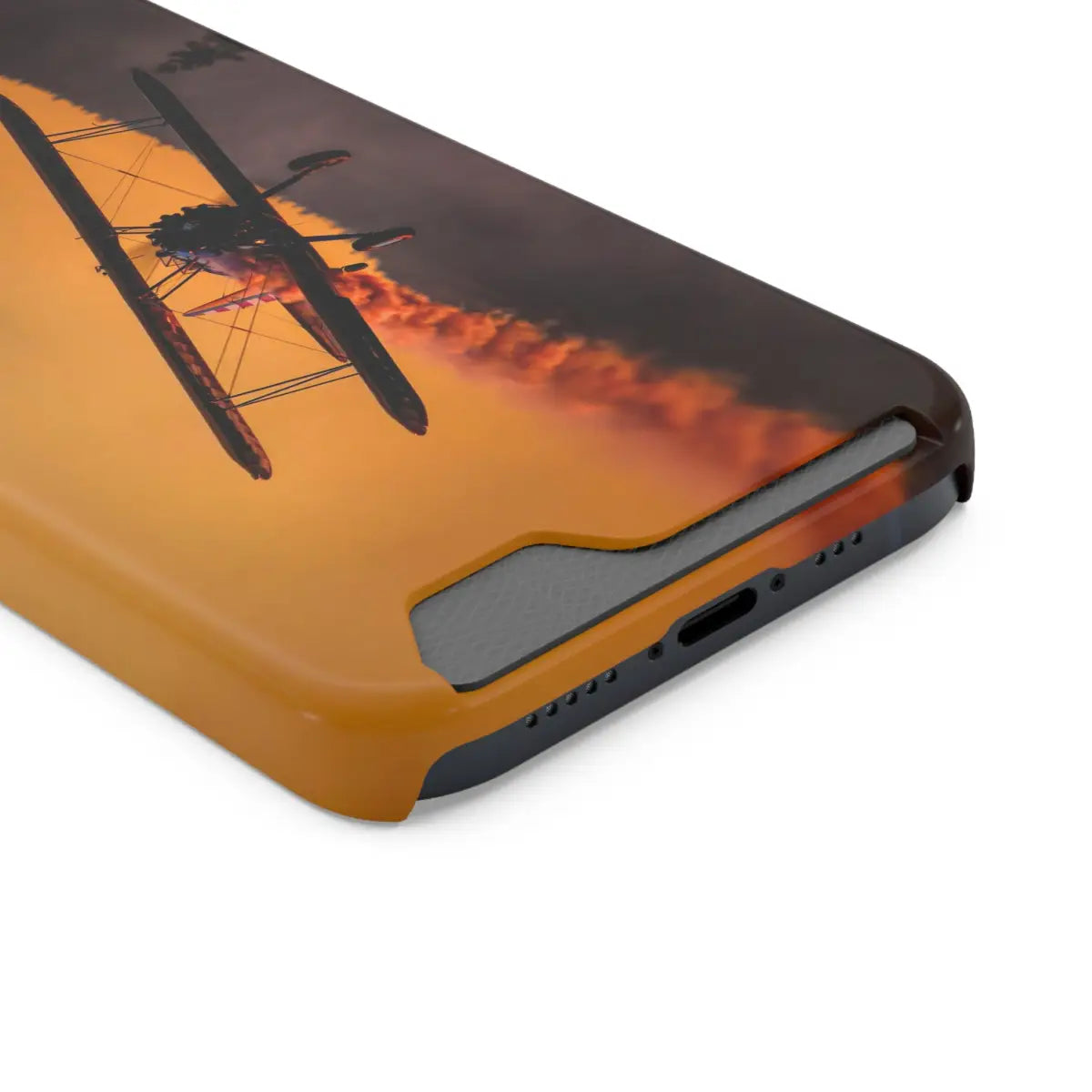 Vintage Sunset Steareman Aviation Phone Case with Card Holder - Perfect for Pilots and Travel Enthusiasts - Gifts
