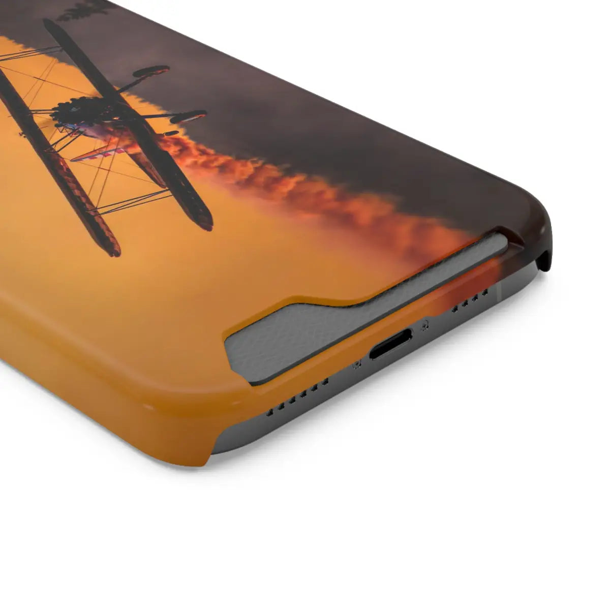 Vintage Sunset Steareman Aviation Phone Case with Card Holder - Perfect for Pilots and Travel Enthusiasts - Gifts