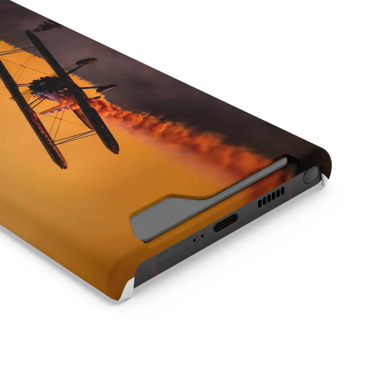 Vintage Sunset Steareman Aviation Phone Case with Card Holder - Perfect for Pilots and Travel Enthusiasts - Gifts