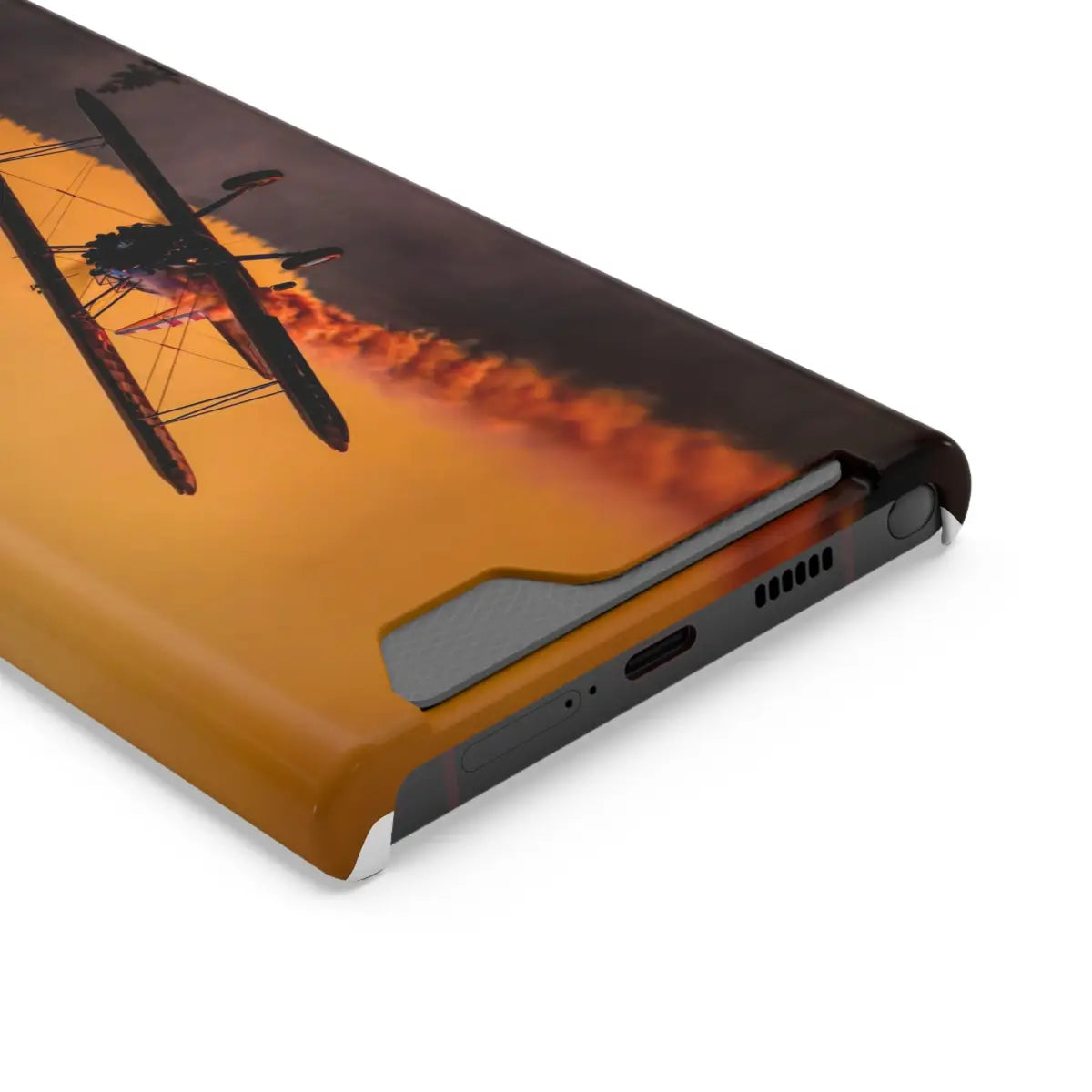 Vintage Sunset Steareman Aviation Phone Case with Card Holder - Perfect for Pilots and Travel Enthusiasts - Gifts