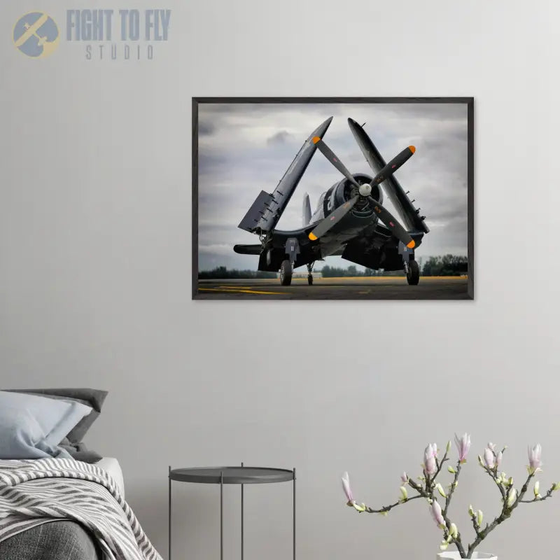Vought F4U-7 Corsair – Folded Wings at Arlington Airport - Print Material - Pilot gifts - WWII warbird t-shirt