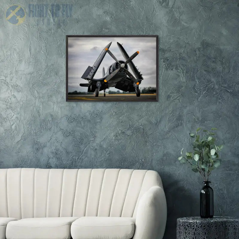 Vought F4U-7 Corsair – Folded Wings at Arlington Airport - Print Material - Pilot gifts - WWII warbird t-shirt