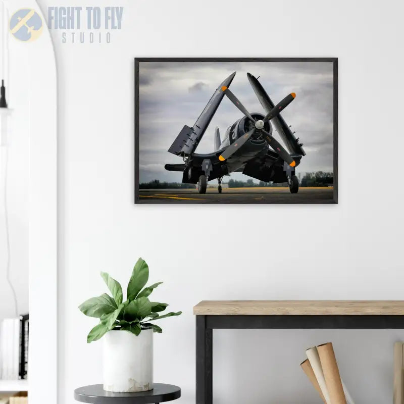 Vought F4U-7 Corsair – Folded Wings at Arlington Airport - Print Material - Pilot gifts - WWII warbird t-shirt