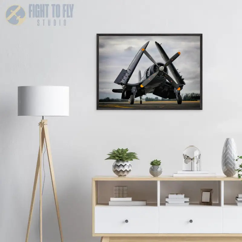 Vought F4U-7 Corsair – Folded Wings at Arlington Airport - Print Material - Pilot gifts - WWII warbird t-shirt