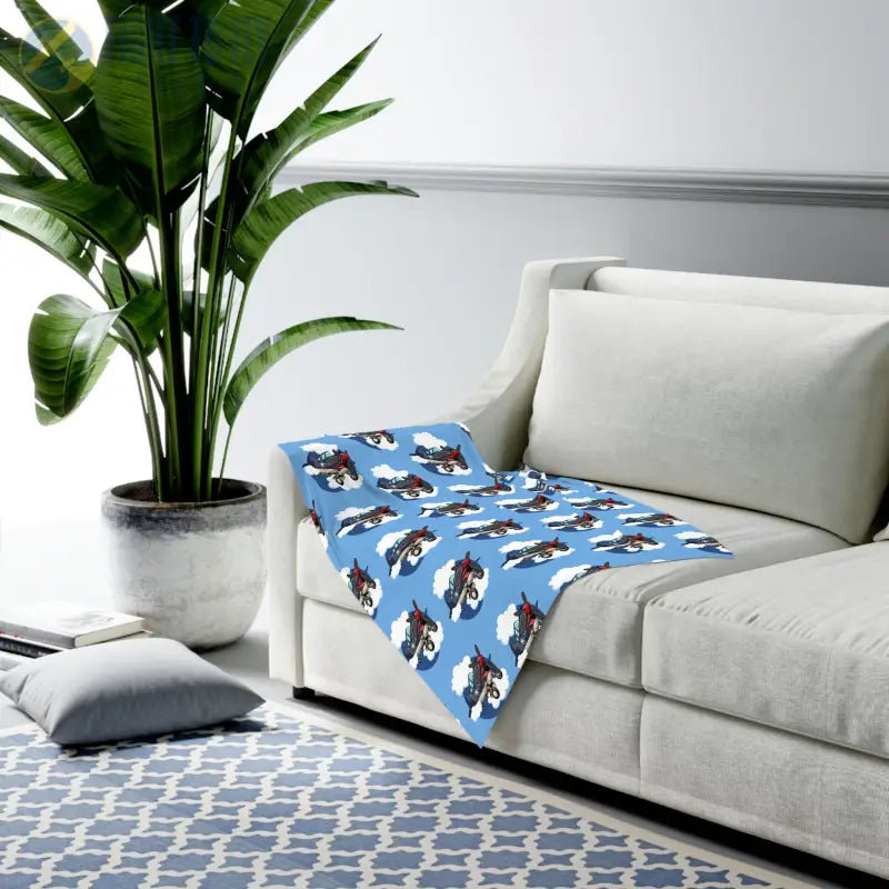 Warbird Whimsy Baby Blanket – Cartoon P-40 Flying Tiger - Home Decor - Pilot gifts - WWII warbird t-shirt