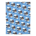 Warbird Whimsy Baby Blanket – Cartoon P-40 Flying Tiger - Home Decor - Pilot gifts - WWII warbird t-shirt