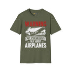 Warning Airplane Enthusiast - T-Shirt - Pilot gifts - WWII warbird t-shirt