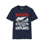 Warning Airplane Enthusiast - T-Shirt - Pilot gifts - WWII warbird t-shirt