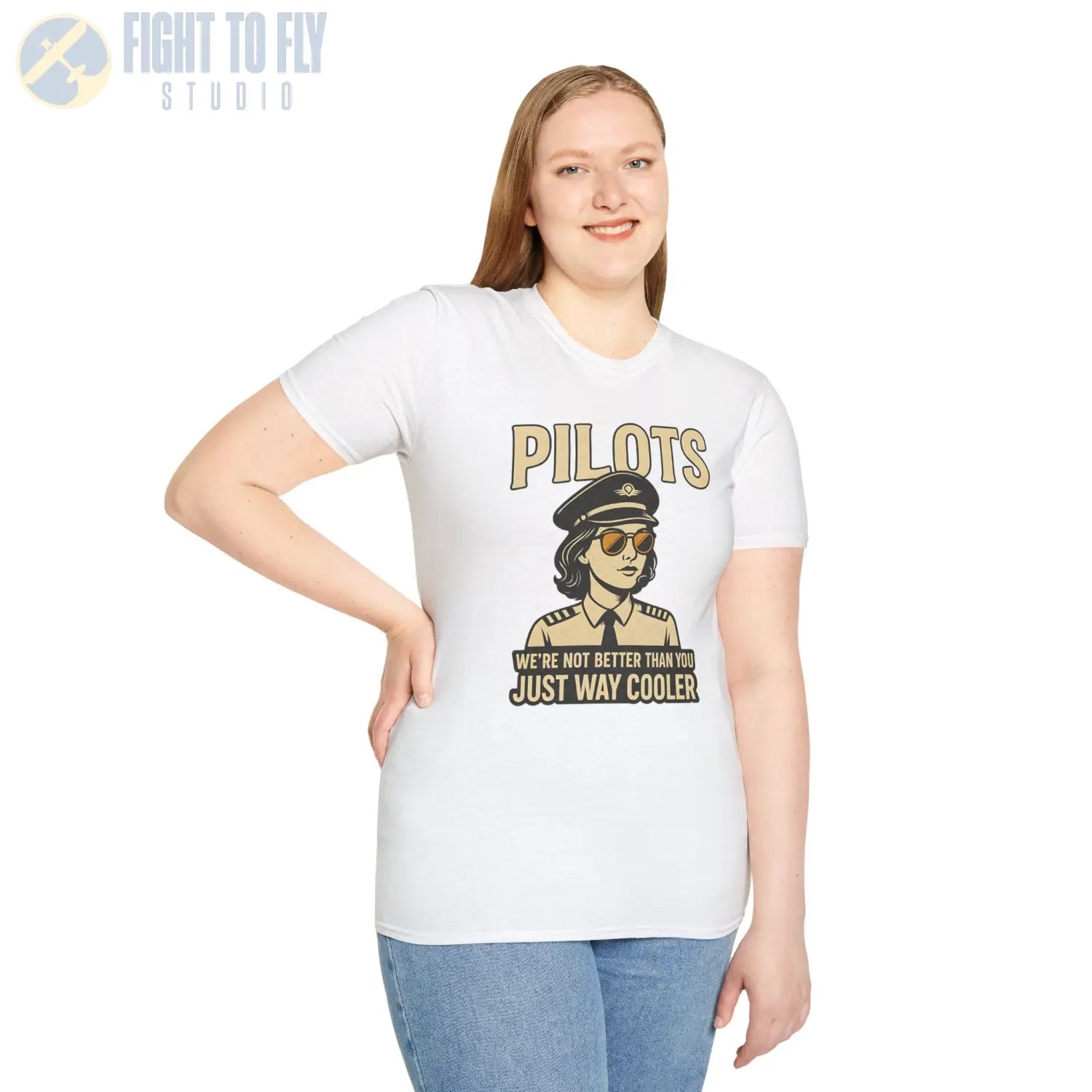 We’re Not Better Than You Just Way Cooler - Modern Female Pilot T-Shirt - gifts - WWII warbird t-shirt