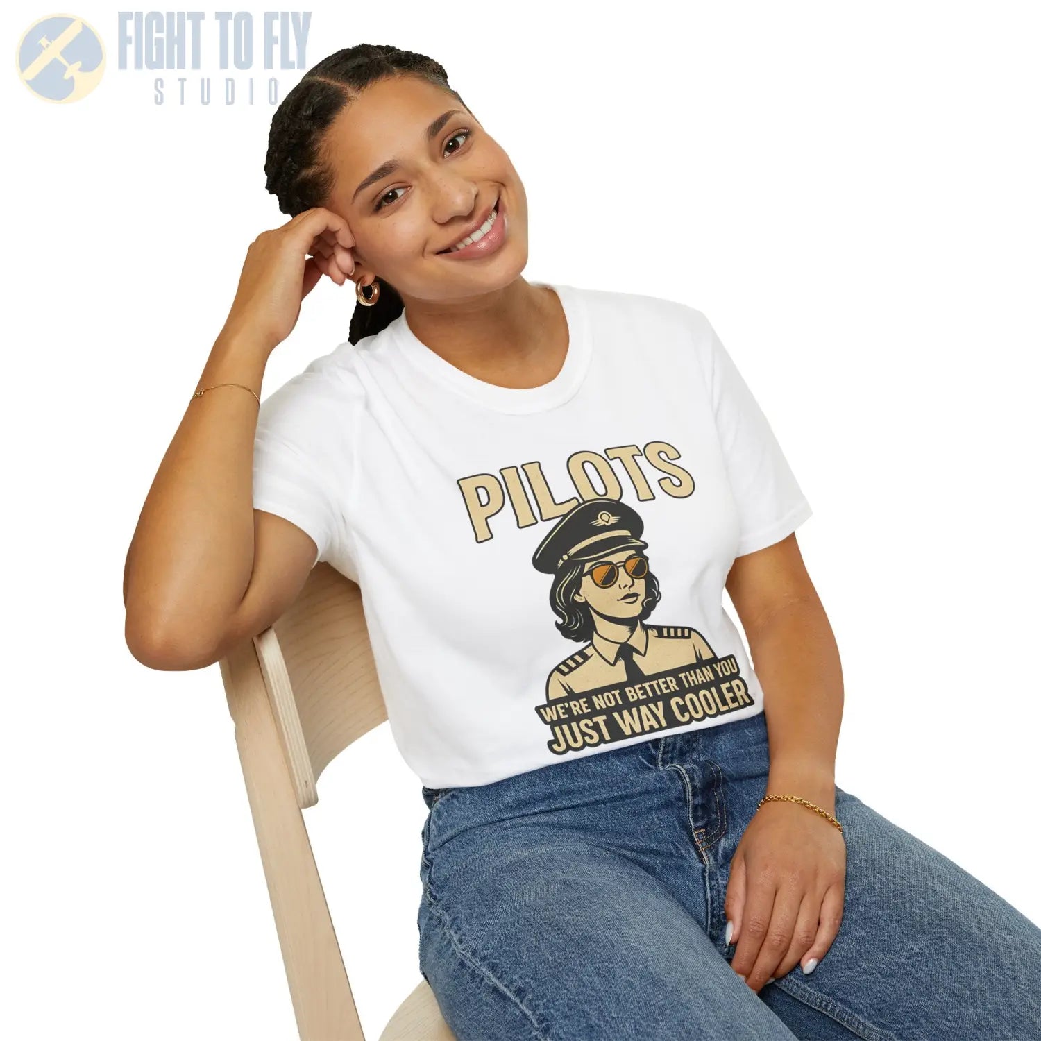 We’re Not Better Than You Just Way Cooler - Modern Female Pilot T-Shirt - gifts - WWII warbird t-shirt