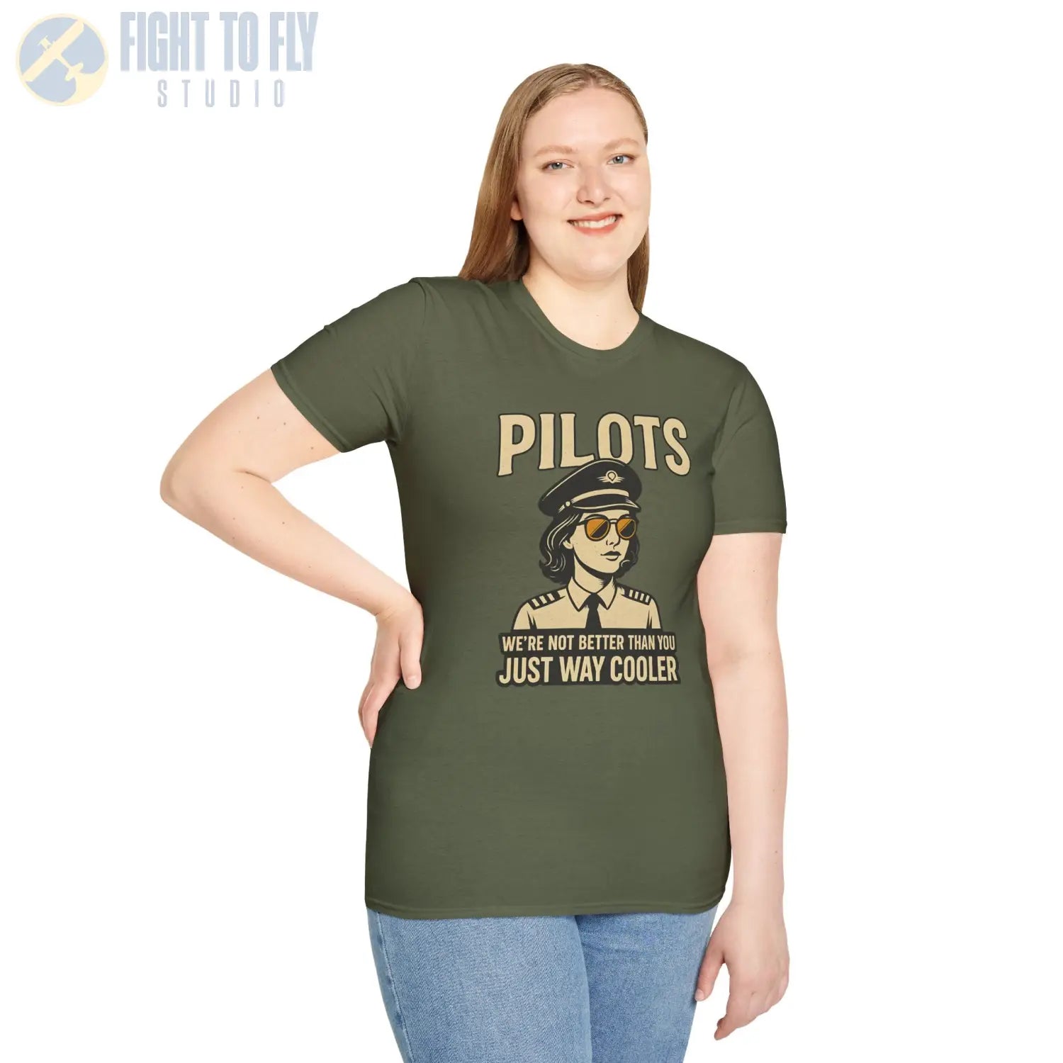 We’re Not Better Than You Just Way Cooler - Modern Female Pilot T-Shirt - gifts - WWII warbird t-shirt
