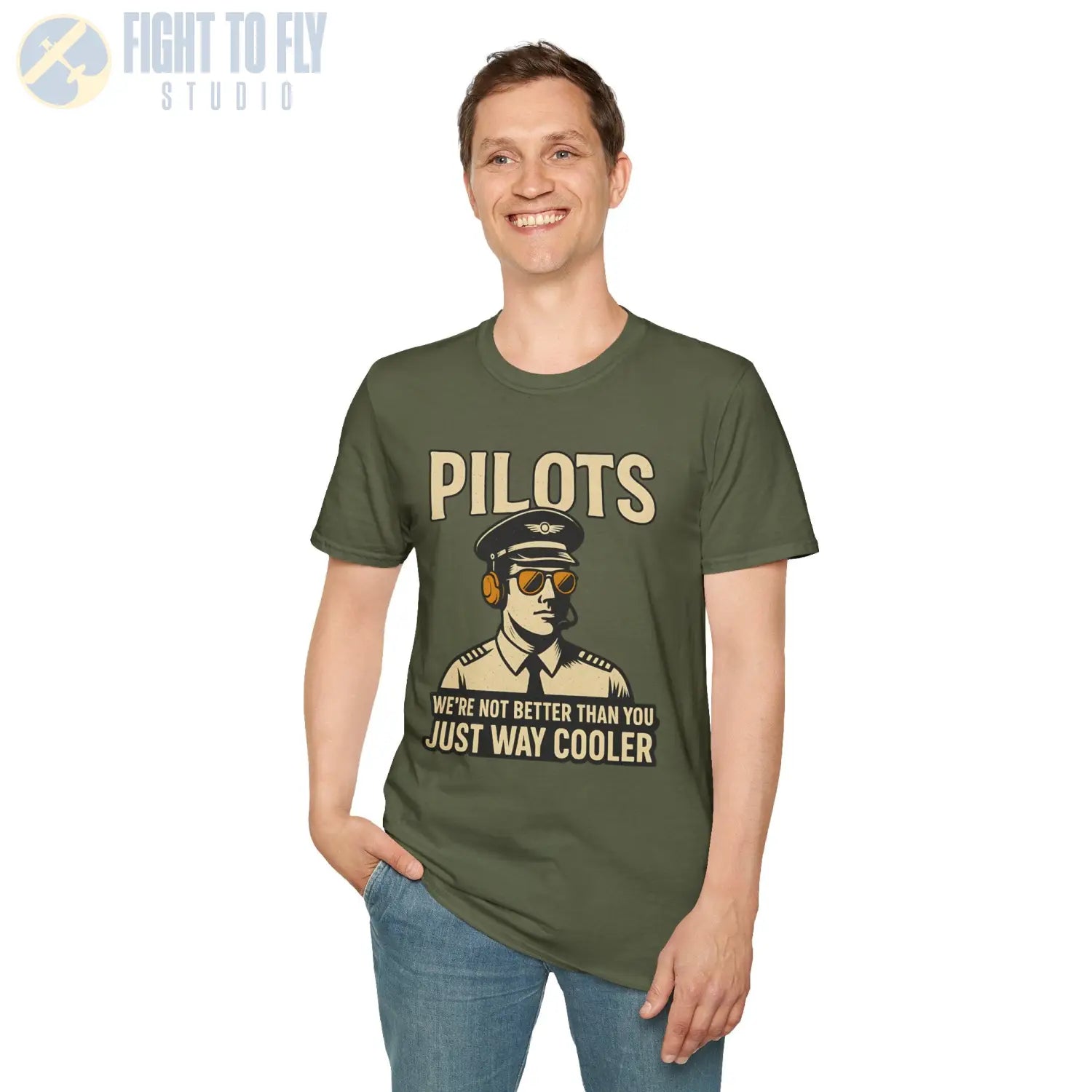 We’re Not Better Than You Just Way Cooler - Modern Male Pilot T-Shirt - gifts - WWII warbird t-shirt