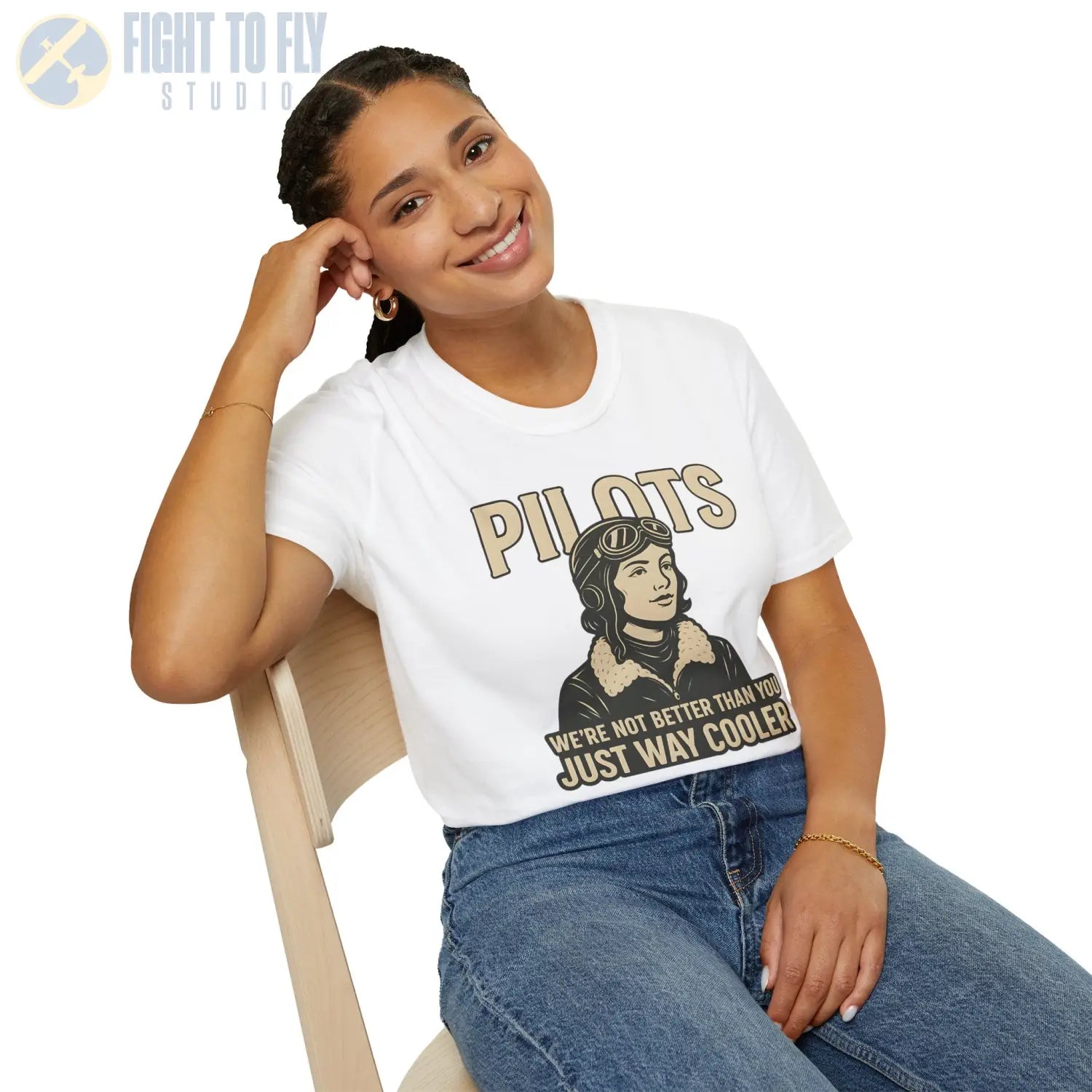 We’re Not Better Than You Just Way Cooler - Vintage Female Pilot T-Shirt - gifts - WWII warbird t-shirt