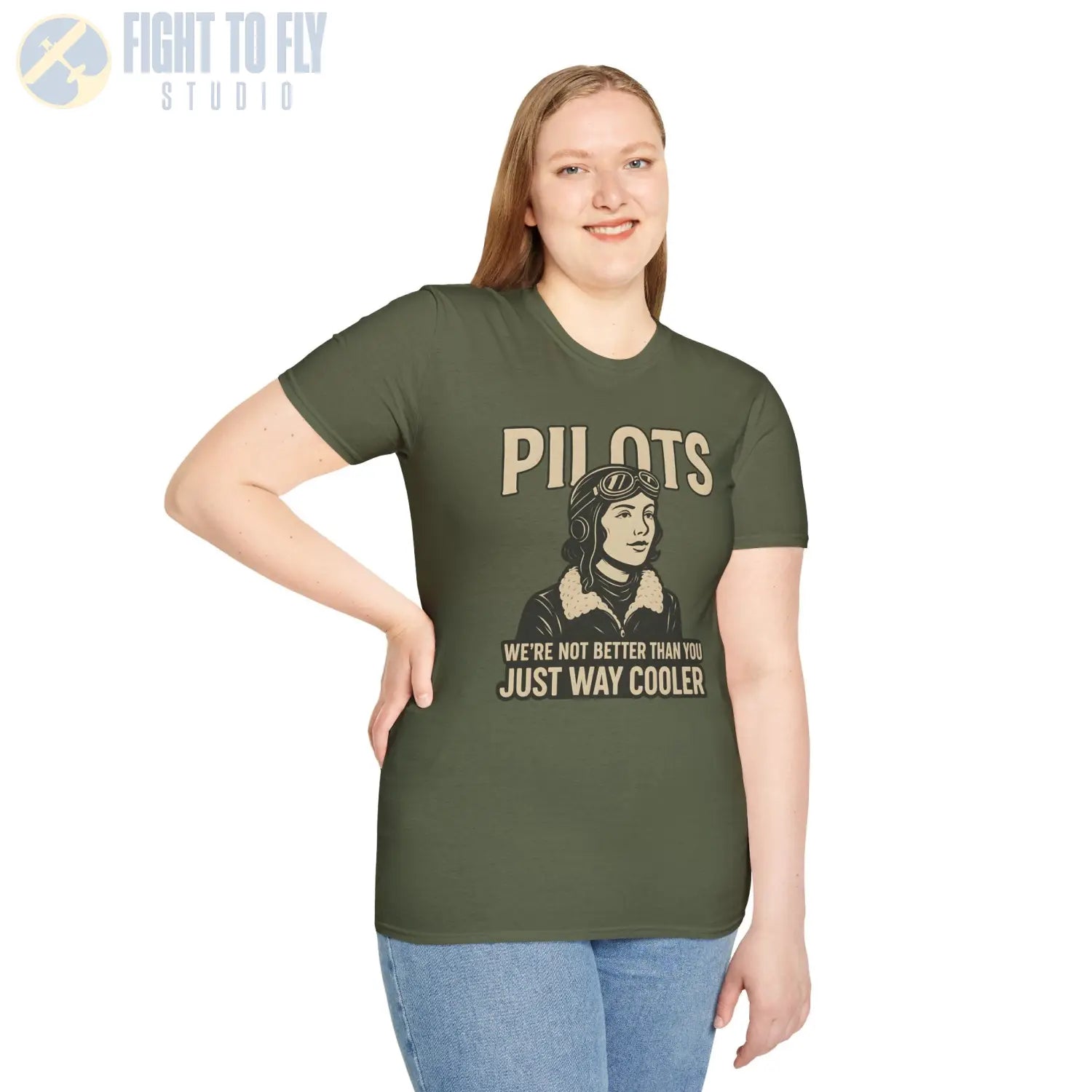 We’re Not Better Than You Just Way Cooler - Vintage Female Pilot T-Shirt - gifts - WWII warbird t-shirt