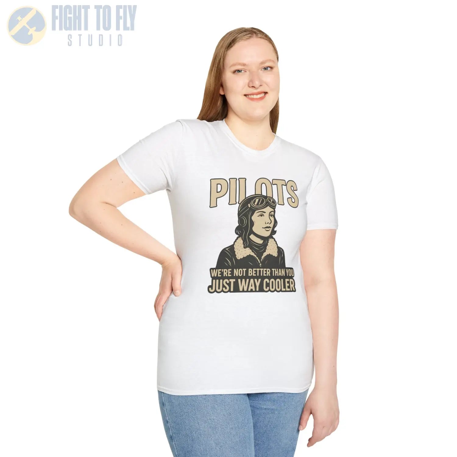 We’re Not Better Than You Just Way Cooler - Vintage Female Pilot T-Shirt - gifts - WWII warbird t-shirt