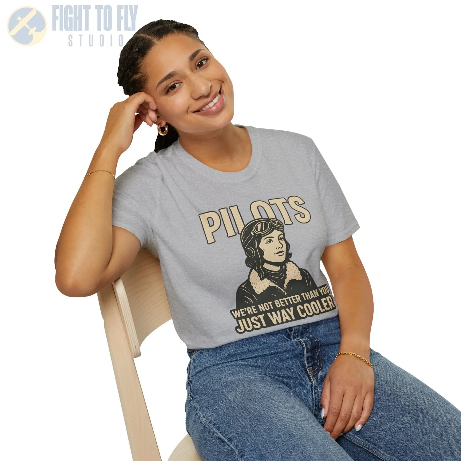 We’re Not Better Than You Just Way Cooler - Vintage Female Pilot T-Shirt - gifts - WWII warbird t-shirt