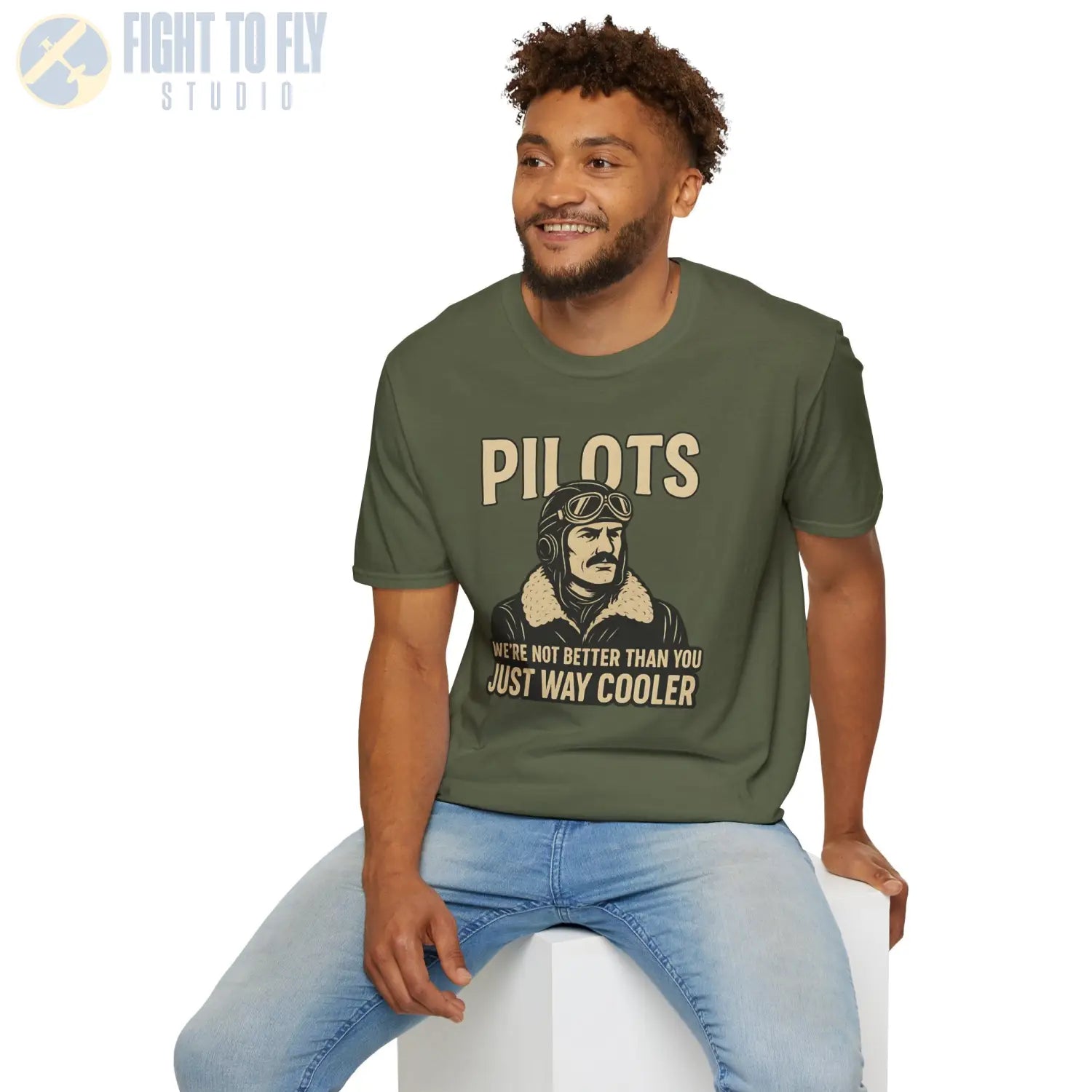 We’re Not Better Than You Just Way Cooler - Vintage Male Pilot T-Shirt - gifts - WWII warbird t-shirt