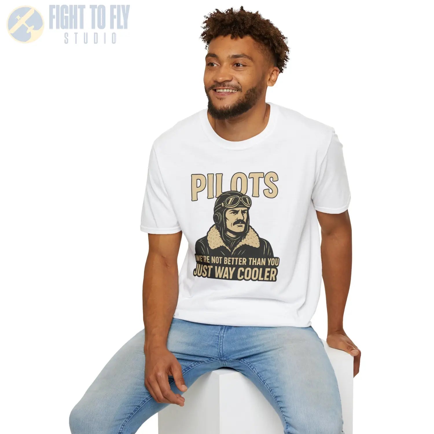 We’re Not Better Than You Just Way Cooler - Vintage Male Pilot T-Shirt - gifts - WWII warbird t-shirt