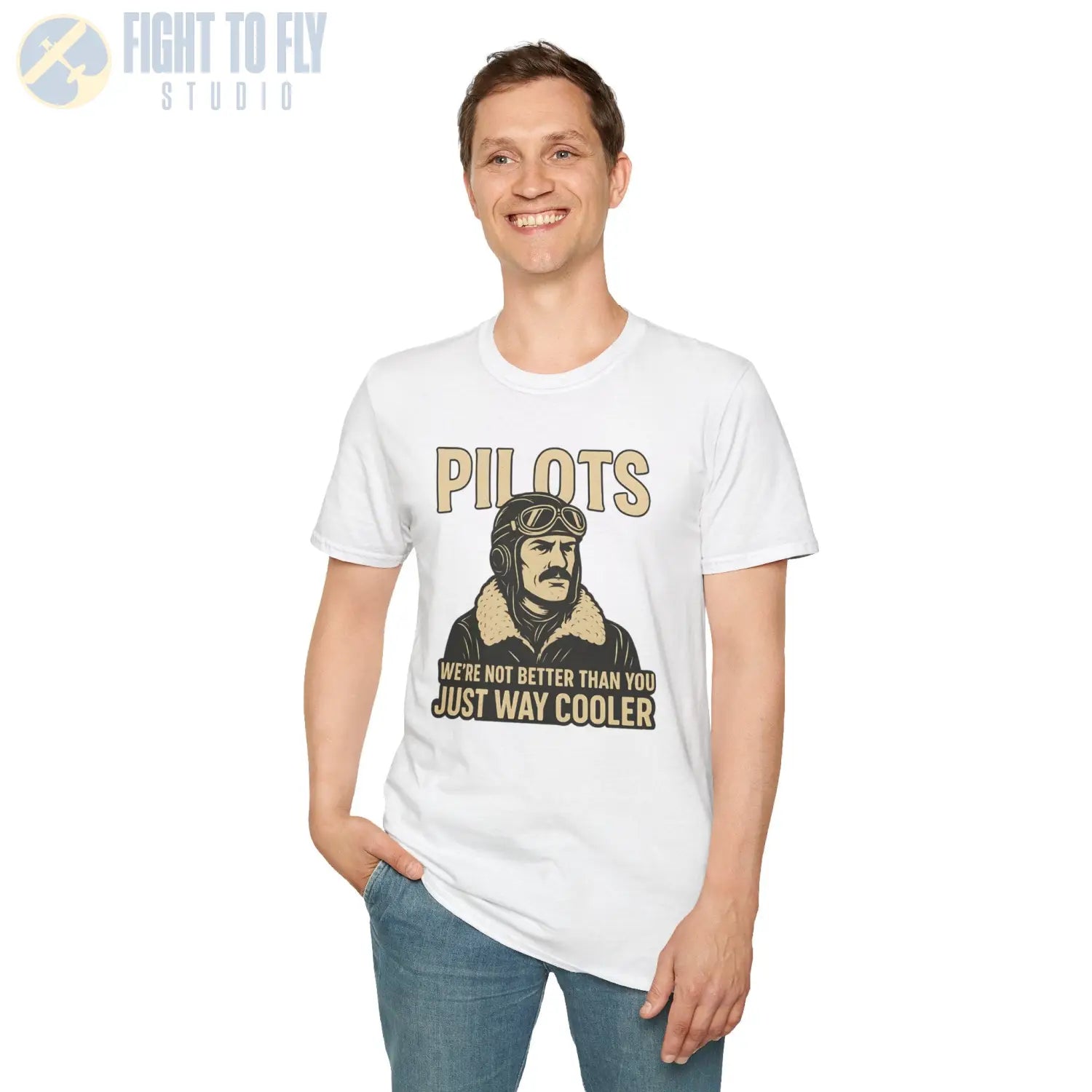 We’re Not Better Than You Just Way Cooler - Vintage Male Pilot T-Shirt - gifts - WWII warbird t-shirt