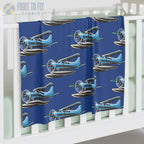 Wilderness Flyer Baby Blanket – Blue Floatplane Adventure - Home Decor - Pilot gifts - WWII warbird t-shirt