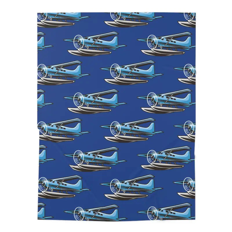 Wilderness Flyer Baby Blanket – Blue Floatplane Adventure - Home Decor - Pilot gifts - WWII warbird t-shirt