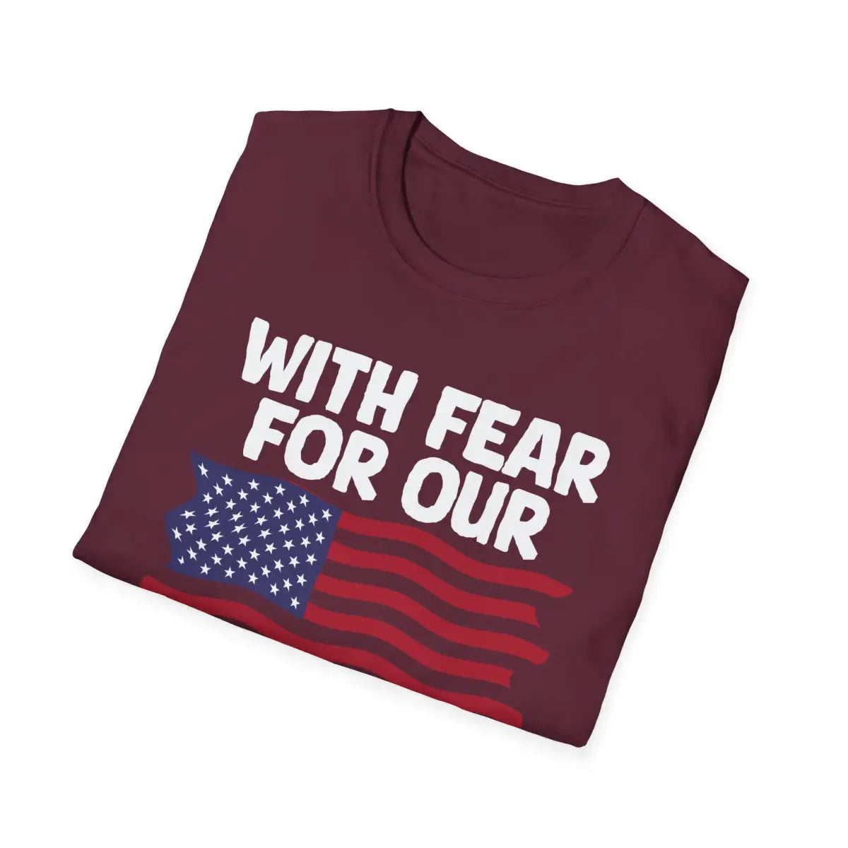 With Fear For Our Democracy - Flag - T-Shirt - Pilot gifts - WWII warbird t-shirt