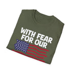 With Fear For Our Democracy - Flag - T-Shirt - Pilot gifts - WWII warbird t-shirt
