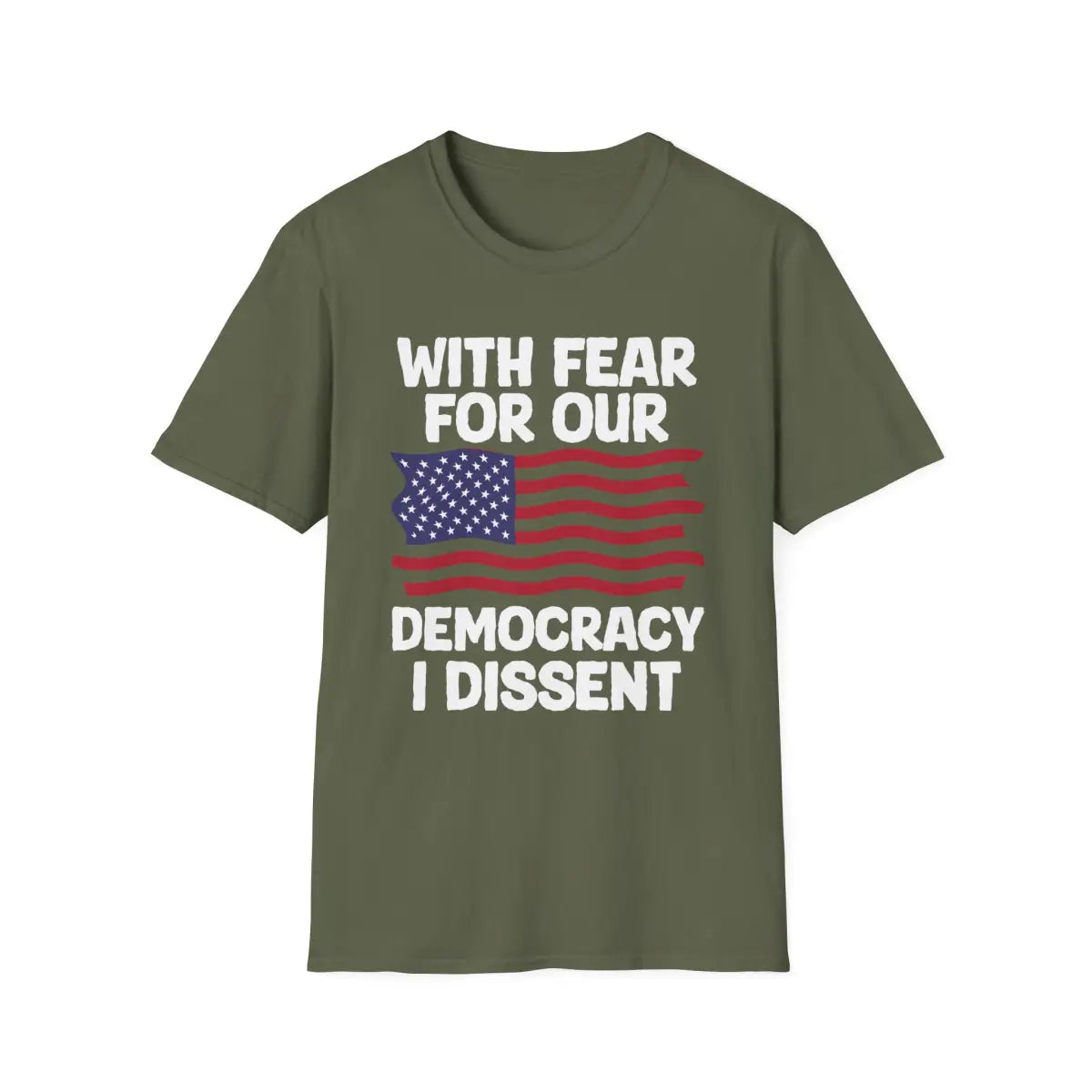 With Fear For Our Democracy - Flag - T-Shirt - Pilot gifts - WWII warbird t-shirt