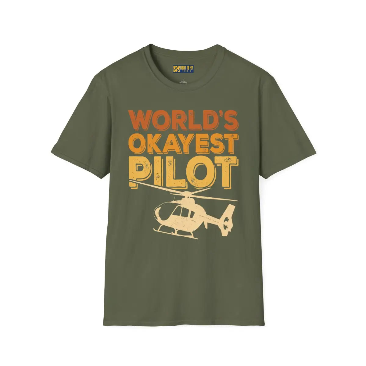 World’s Okayest Helicopter Pilot T-Shirt - gifts - WWII warbird t-shirt