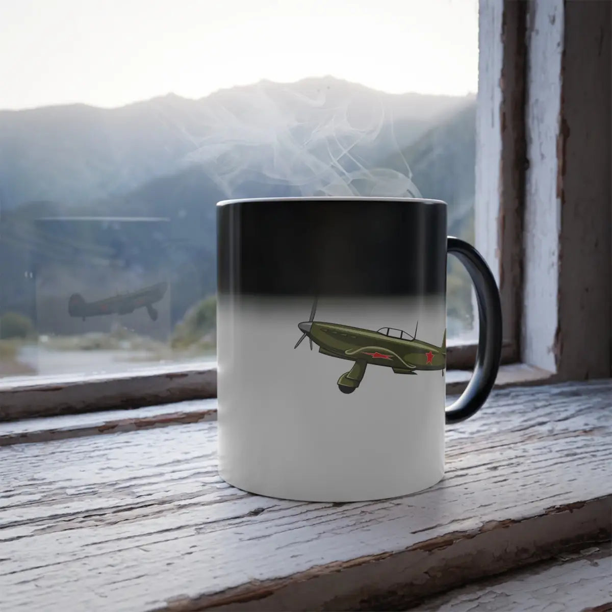 Yakovlev Yak-9 – WWII Aircraft Mug (Color Changing) - Pilot gifts - warbird t-shirt