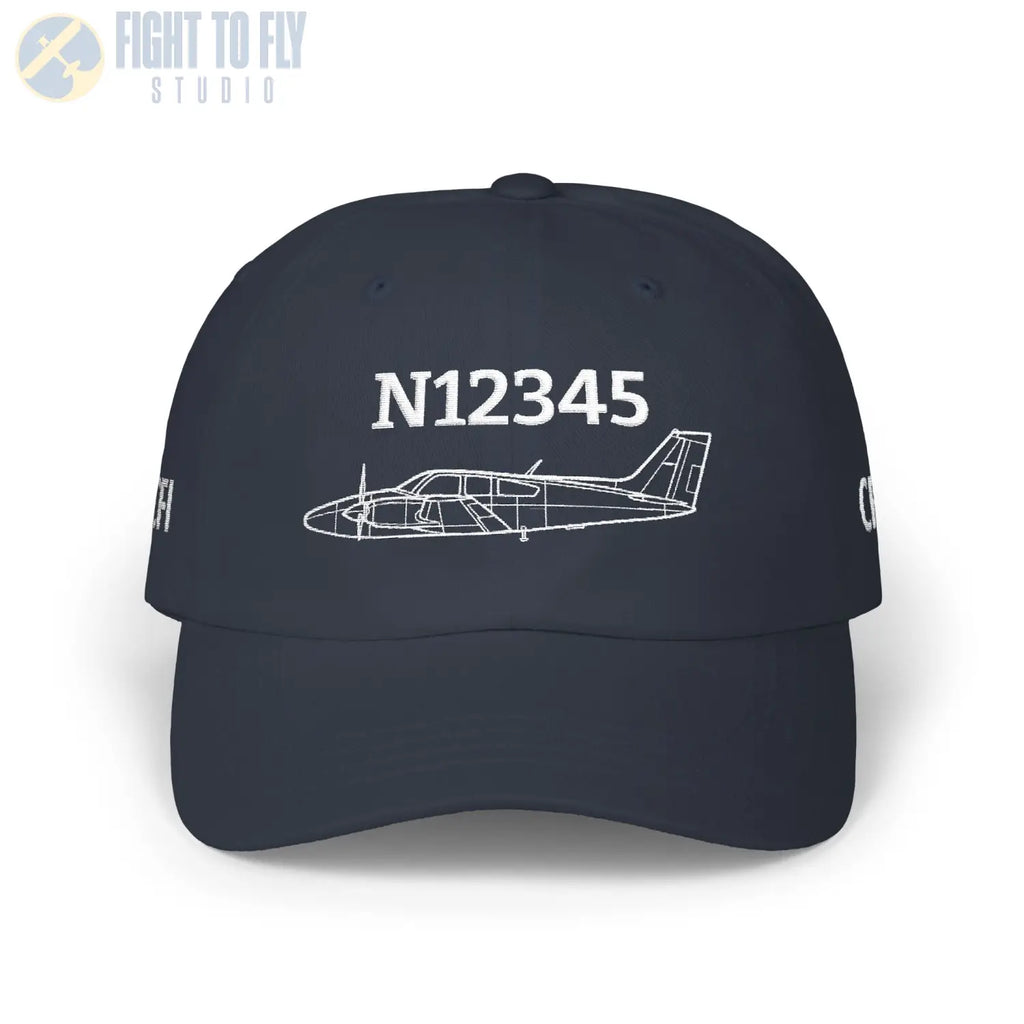 Your Beech 95-B55 Baron Hat — Personalized with Tail Number & Custom Text - Hats - Pilot gifts - WWII warbird t-shirt