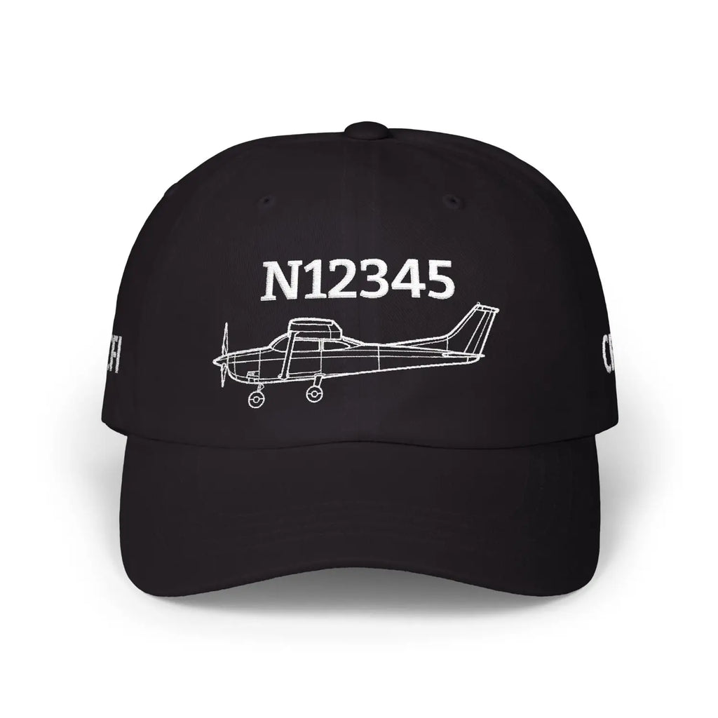 Your Cessna 182H Hat — Personalized with Tail Number & Custom Text - Hats - Pilot gifts - WWII warbird t-shirt