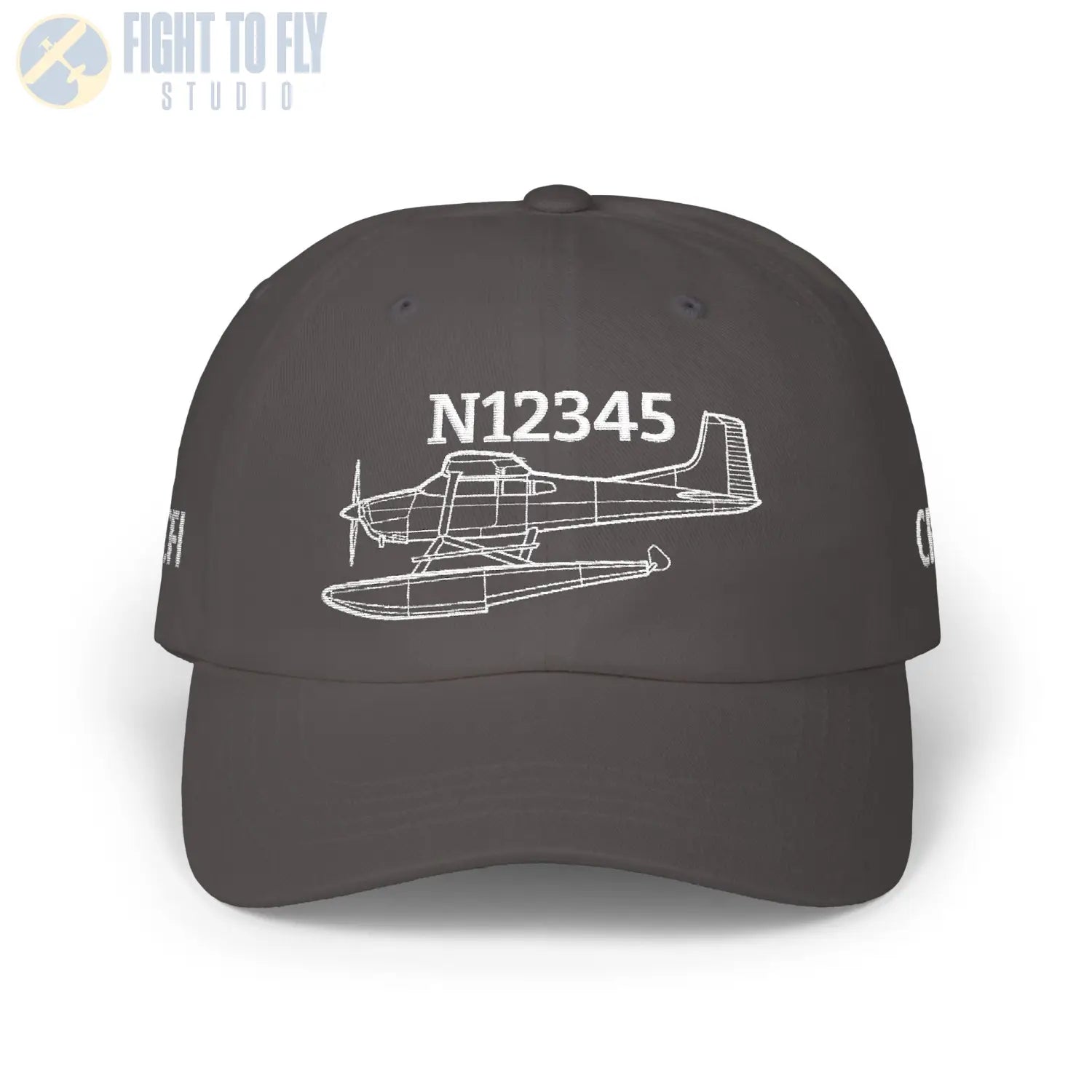 Your Cessna 185F Floats Hat — Personalized with Tail Number & Custom Text - Hats - Pilot gifts - WWII warbird t-shirt