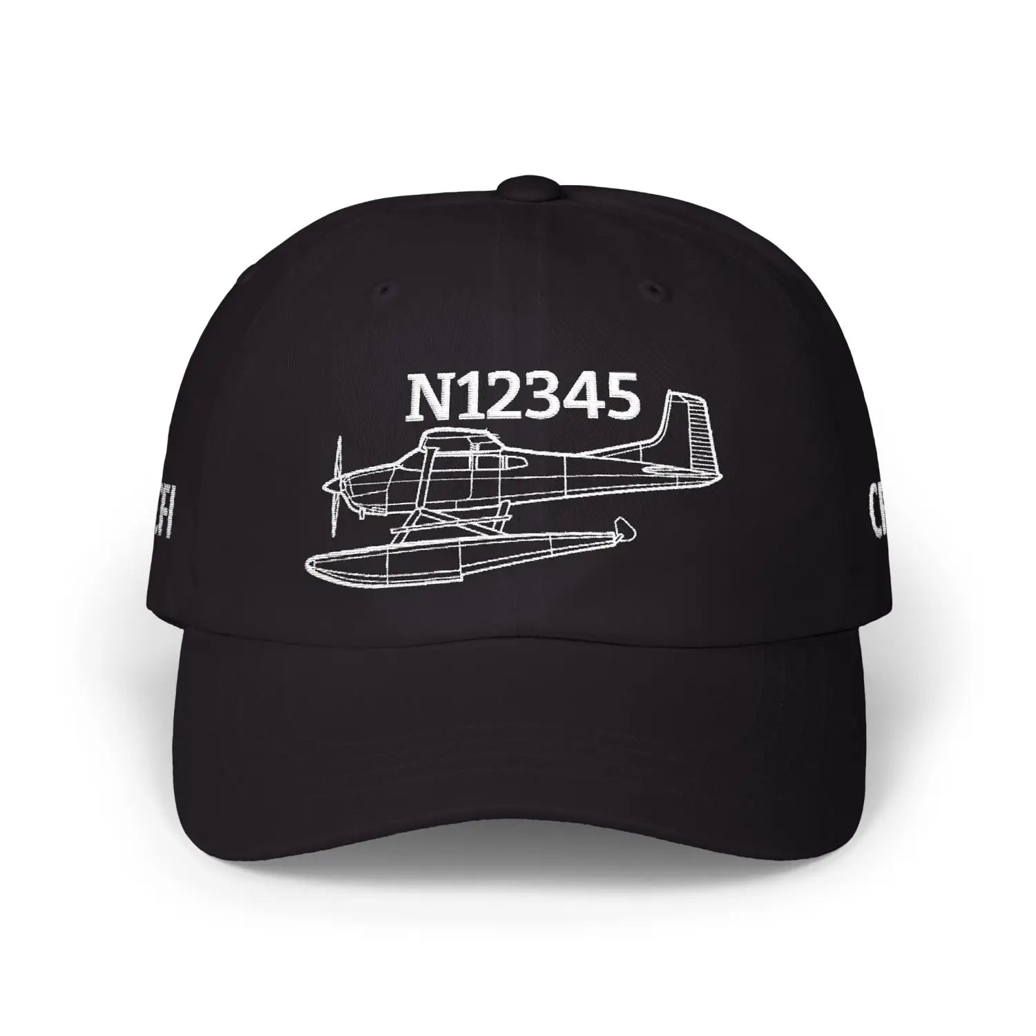 Your Cessna 185F Floats Hat — Personalized with Tail Number & Custom Text - Hats - Pilot gifts - WWII warbird t-shirt