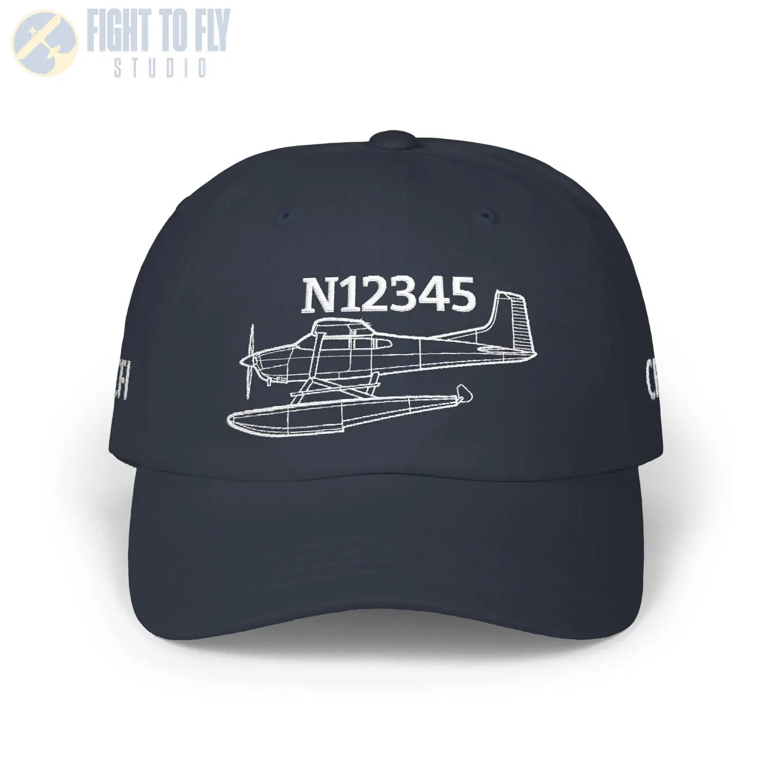 Your Cessna 185F Floats Hat — Personalized with Tail Number & Custom Text - Hats - Pilot gifts - WWII warbird t-shirt