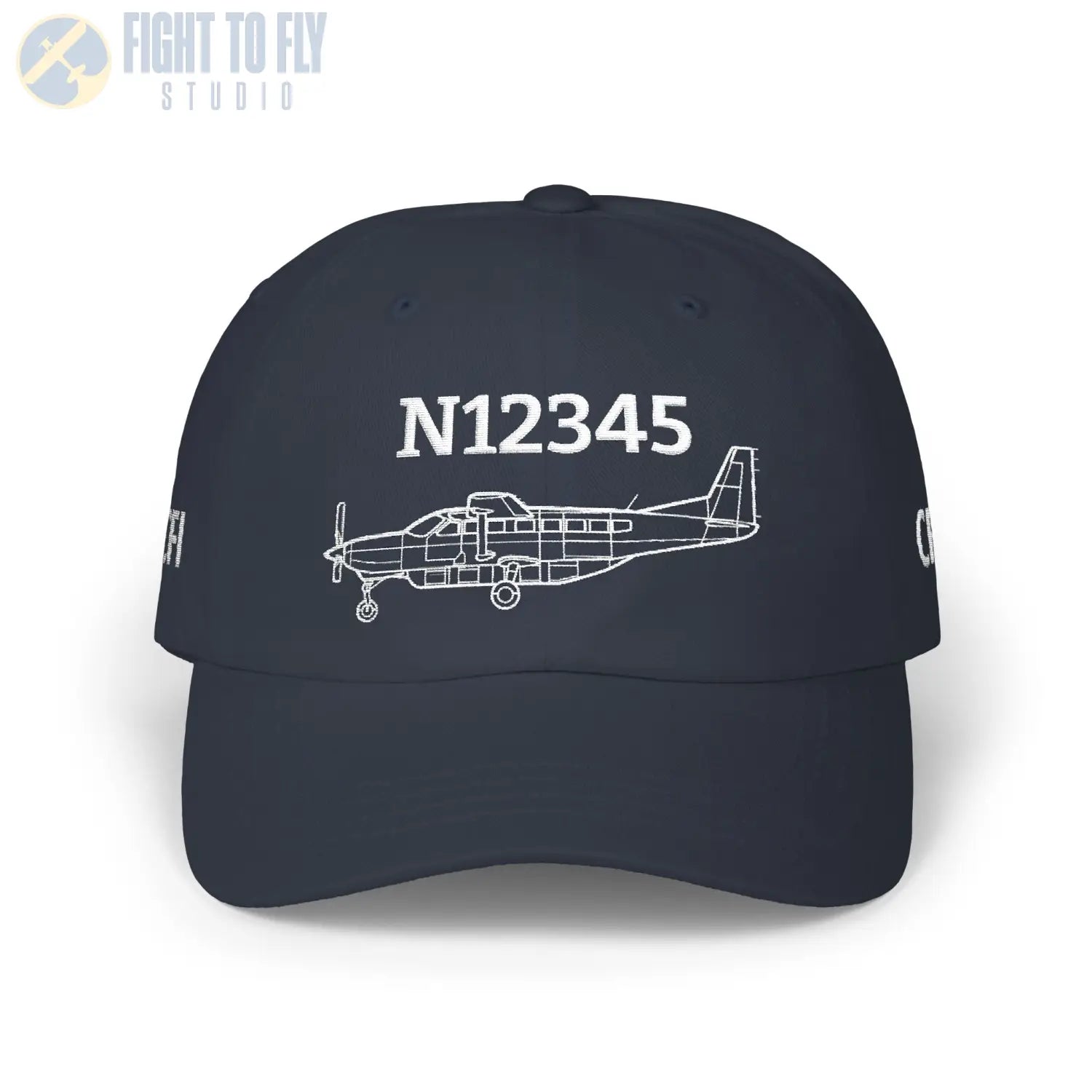 Your Cessna 208 Hat — Personalized with Tail Number & Custom Text - Hats - Pilot gifts - WWII warbird t-shirt