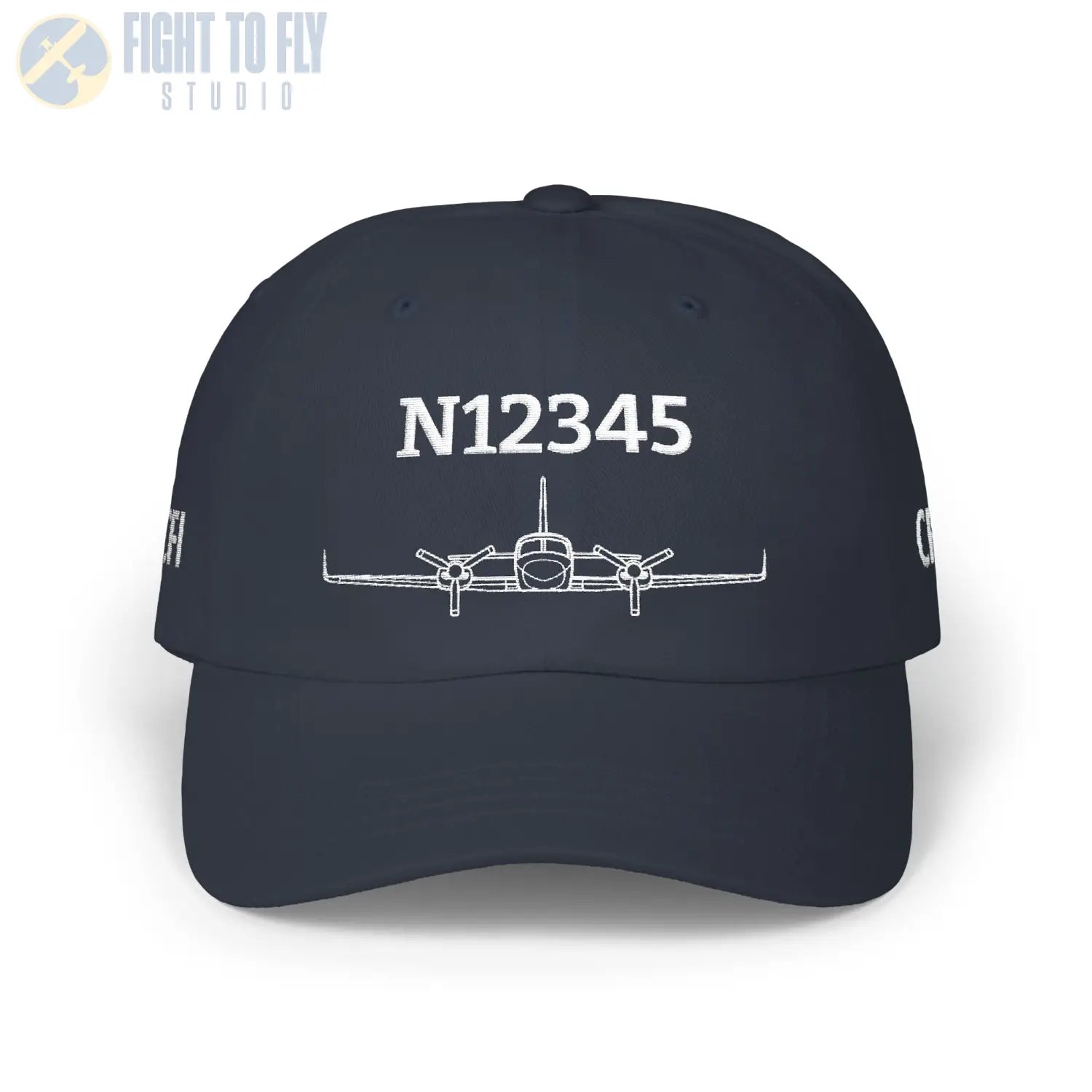 Your Cessna 421 Hat — Personalized with Tail Number & Custom Text - Hats - Pilot gifts - WWII warbird t-shirt
