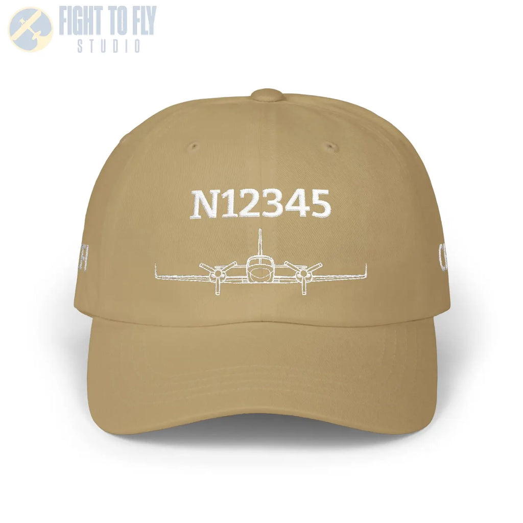 Your Cessna 421 Hat — Personalized with Tail Number & Custom Text - Hats - Pilot gifts - WWII warbird t-shirt