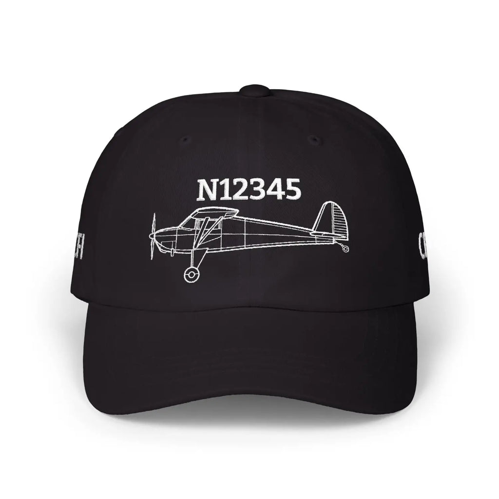 Your Luscombe 8A Hat — Personalized with Tail Number & Custom Text - Hats - Pilot gifts - WWII warbird t-shirt