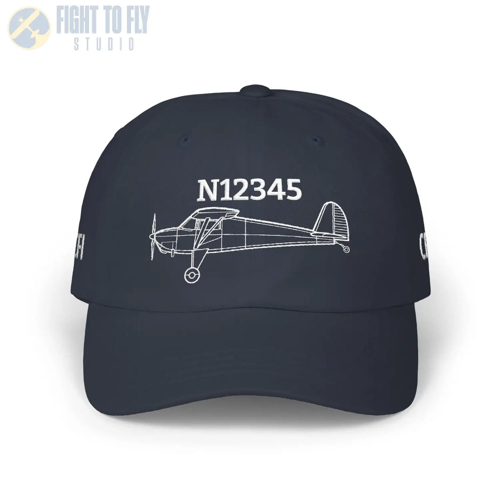 Your Luscombe 8A Hat — Personalized with Tail Number & Custom Text - Hats - Pilot gifts - WWII warbird t-shirt