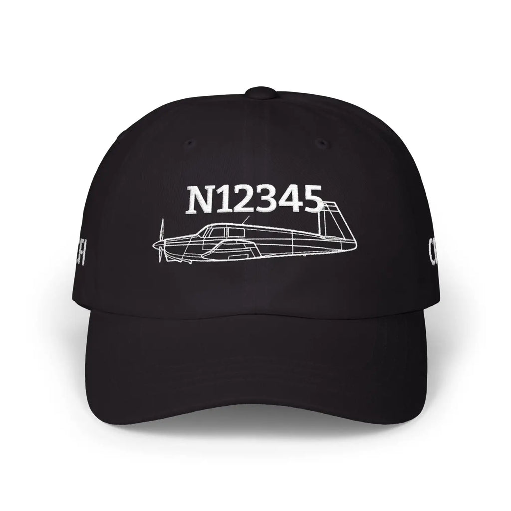 Your Mooney M20 Hat — Personalized with Tail Number & Custom Text - Hats - Pilot gifts - WWII warbird t-shirt