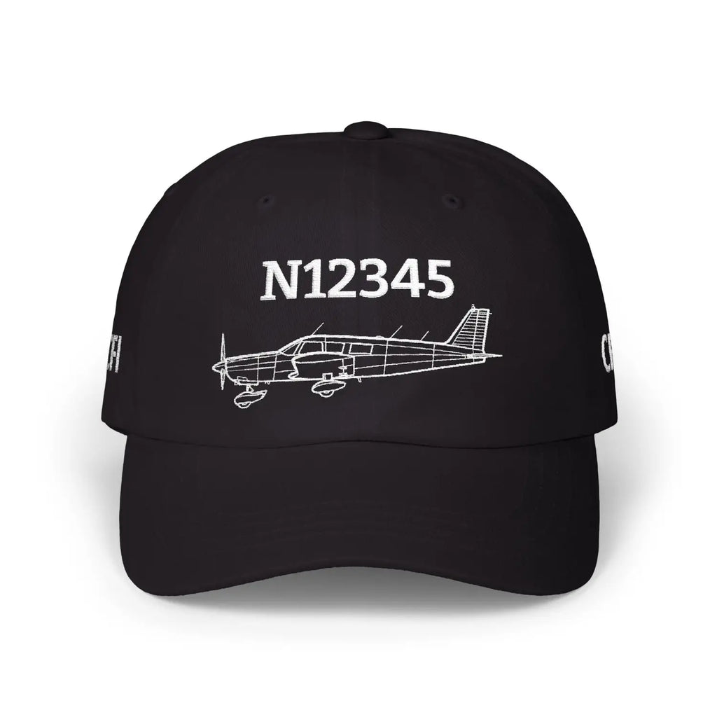 Your PA-32-260 Cherokee Six Hat — Personalized with Tail Number & Custom Text - Hats - Pilot gifts - WWII warbird