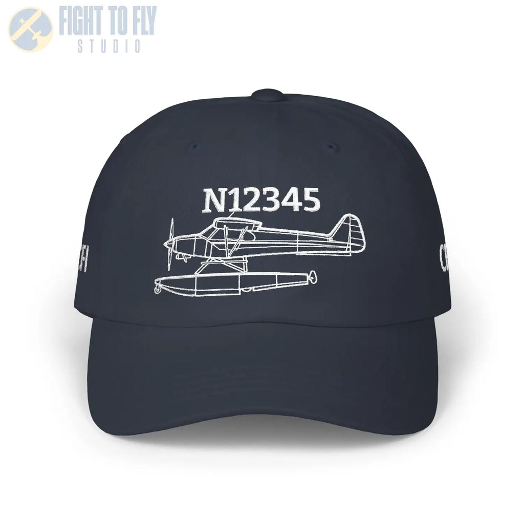 Your Piper PA-18 Super Cub on Floats Hat — Personalized with Tail Number & Custom Text - Hats - Pilot gifts - WWII