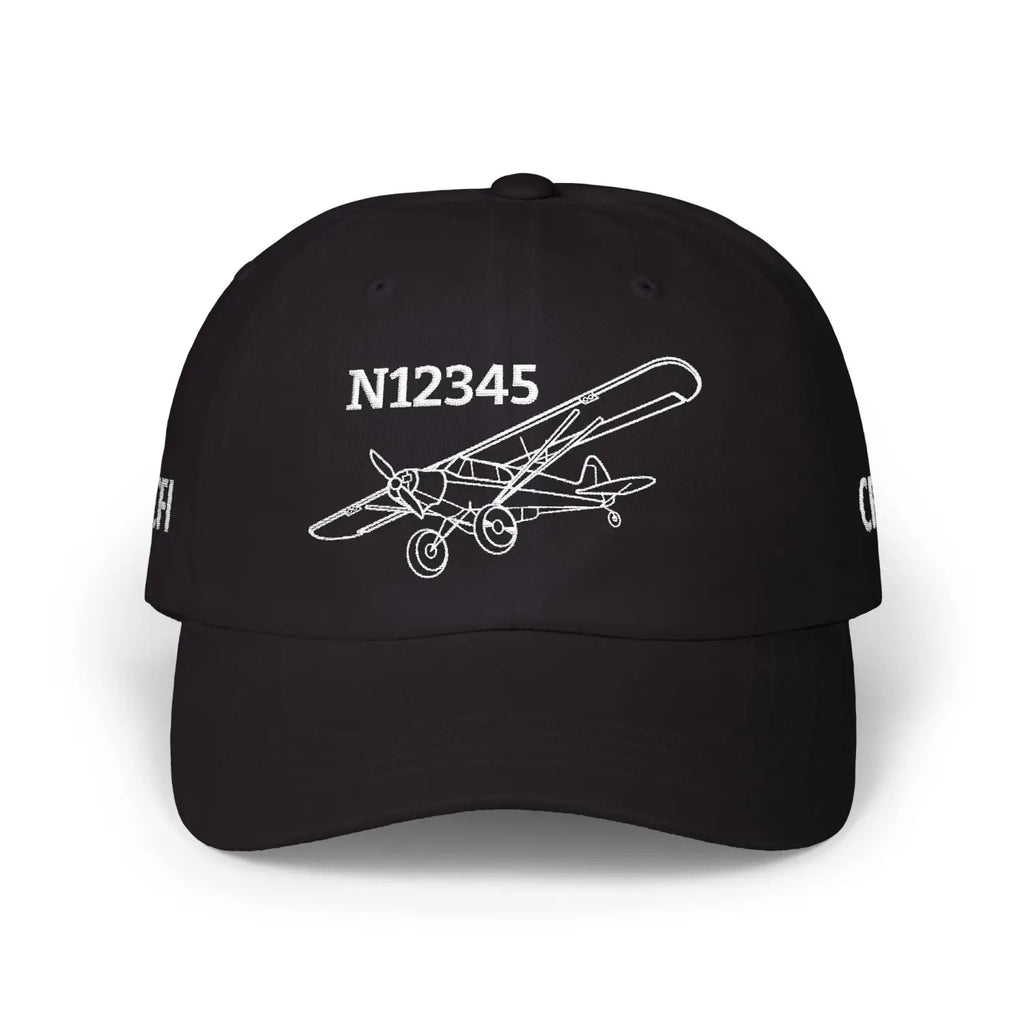 Your Piper Super Cub Hat — Personalized with Tail Number & Custom Text - Hats - Pilot gifts - WWII warbird t-shirt