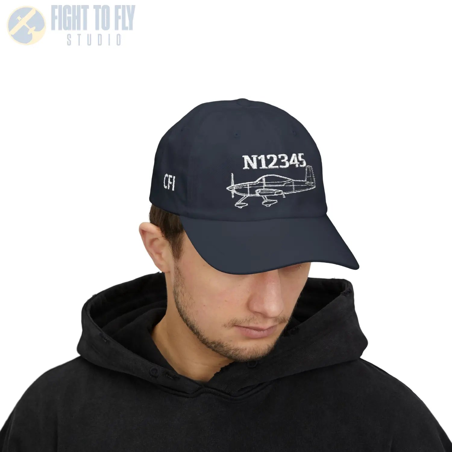 Your RV-8A Hat — Personalized with Tail Number & Custom Text - Hats - Pilot gifts - WWII warbird t-shirt