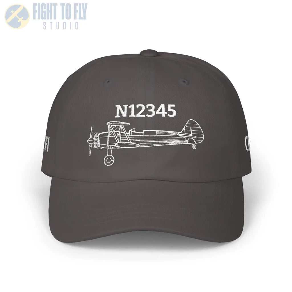 Your Stearman PT-17 Hat — Personalized with Tail Number & Custom Text - Hats - Pilot gifts - WWII warbird t-shirt